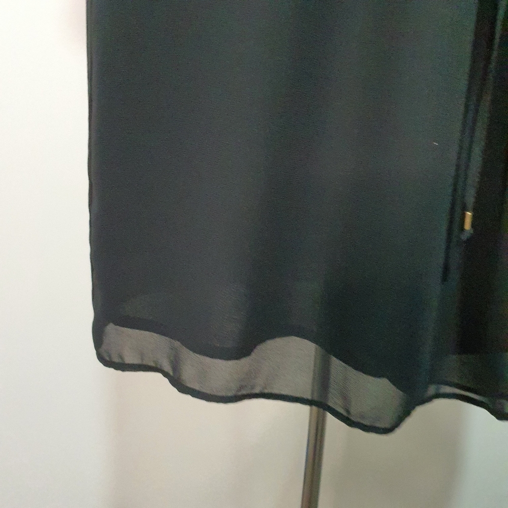 Portmans Size 14 Black Cold Shoulder V Neck Elasticated Waist Dress - Picture 3 of 11